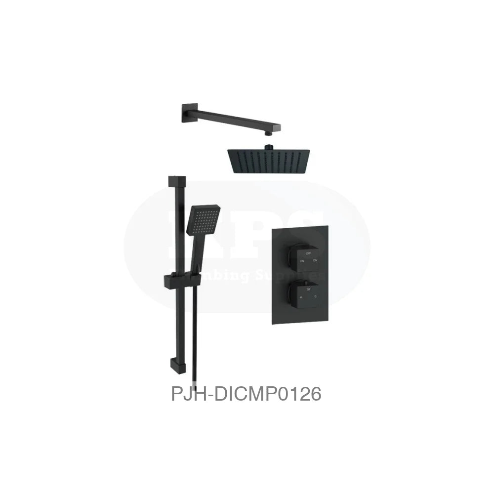 Square Concealed Valve Head & Arm Black Bathroom Brands