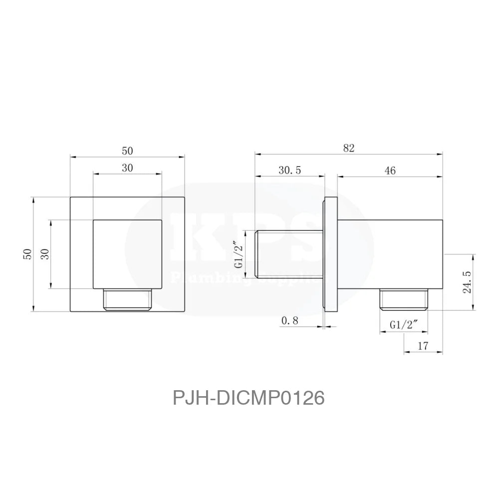 Square Concealed Valve Head & Arm Black Bathroom Brands
