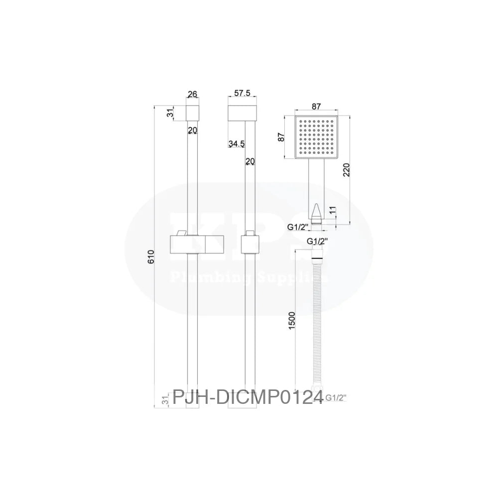 Square Concealed Valve Head & Arm Brass Bathroom Brands