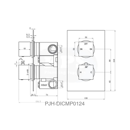 Square Concealed Valve Head & Arm Brass Bathroom Brands