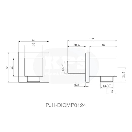 Square Concealed Valve Head & Arm Brass Bathroom Brands