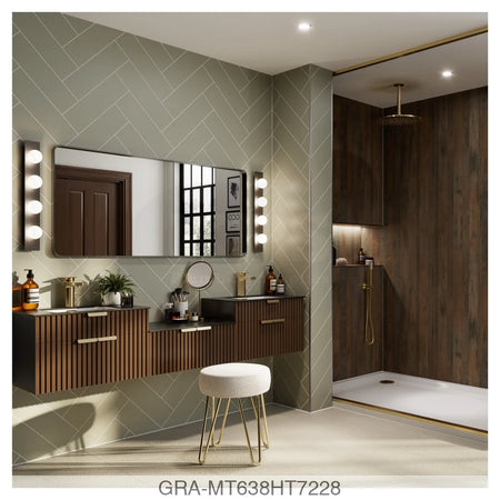Tile Panel - Sage Green (0638) - Hydro-Lock T&G - Herringbone - 2400x598x11mm - FSC Mix 70% Wall Panels