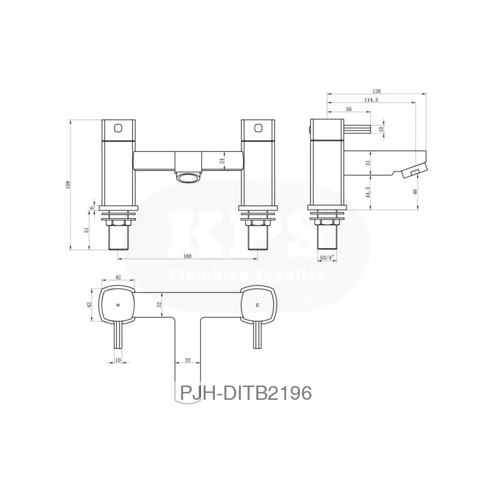Toulon Bath Filler-Chrome Bathroom Brands