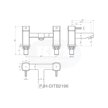 Toulon Bath Filler-Chrome Bathroom Brands