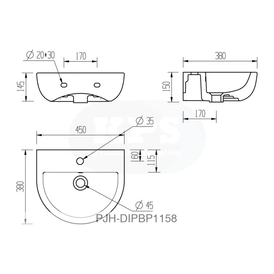 Tuscany 450 x 400 1Th Basin & Full Ped Bathroom Brands