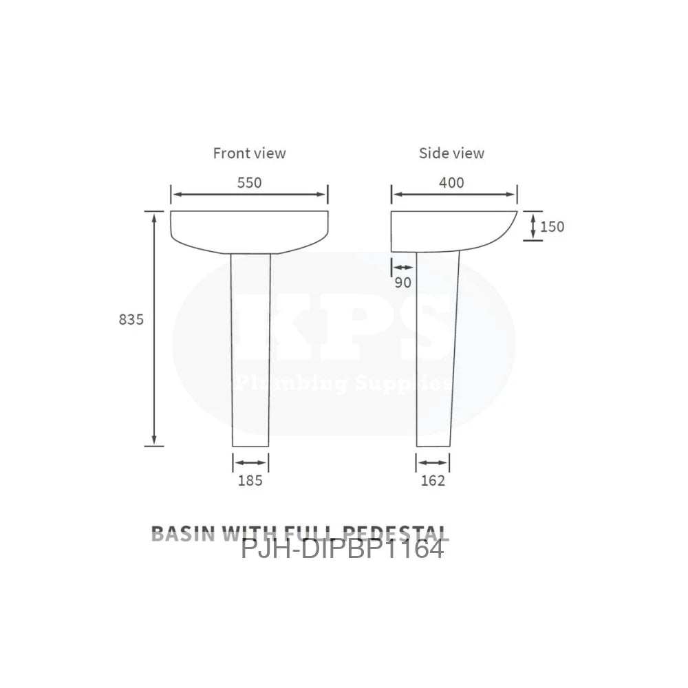 Tuscany 550 X 400 1Th Basin & Full Ped – White Bathroom Brands