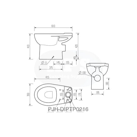 Tuscany C/C Open Back WC & S/C Seat Bathroom Brands