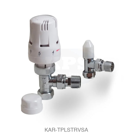 Twin Pack TRV & Lockshield Style Angled Radiator Valves
