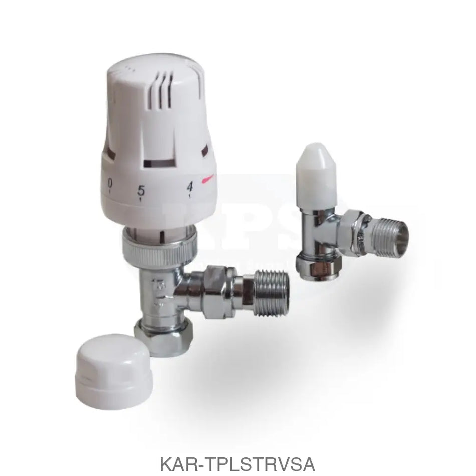 Twin Pack TRV & Lockshield Style Angled Radiator Valves
