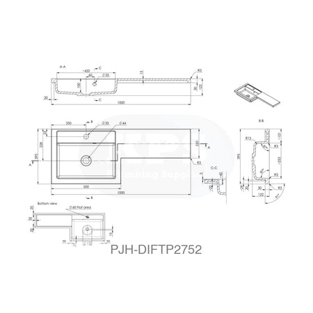 Venosa 1000 Fs Unit & Basin Lh Oak Bathroom Brands