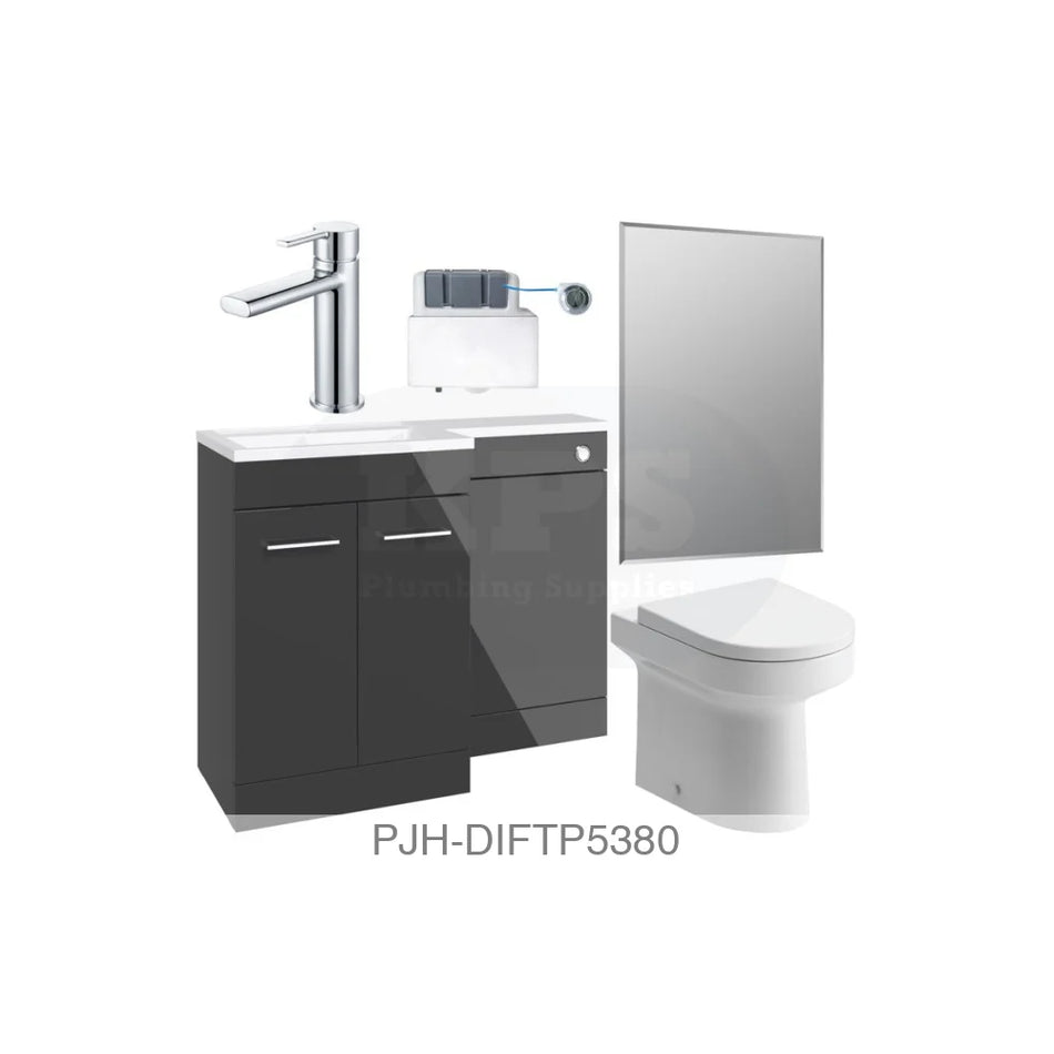 Venosa 1000 R/H Anth/Pack Inc Laurus Chrome – Anthracite Gloss Bathroom Brands