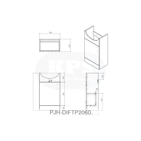 Vista 450 Unit & Basin-White Bathroom Brands