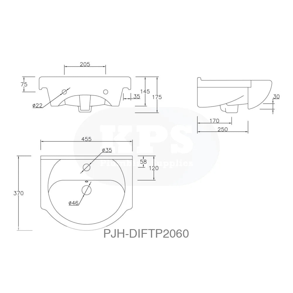 Vista 450 Unit & Basin-White Bathroom Brands