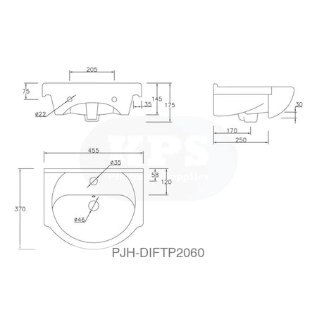 Vista 450 Unit & Basin-White Bathroom Brands