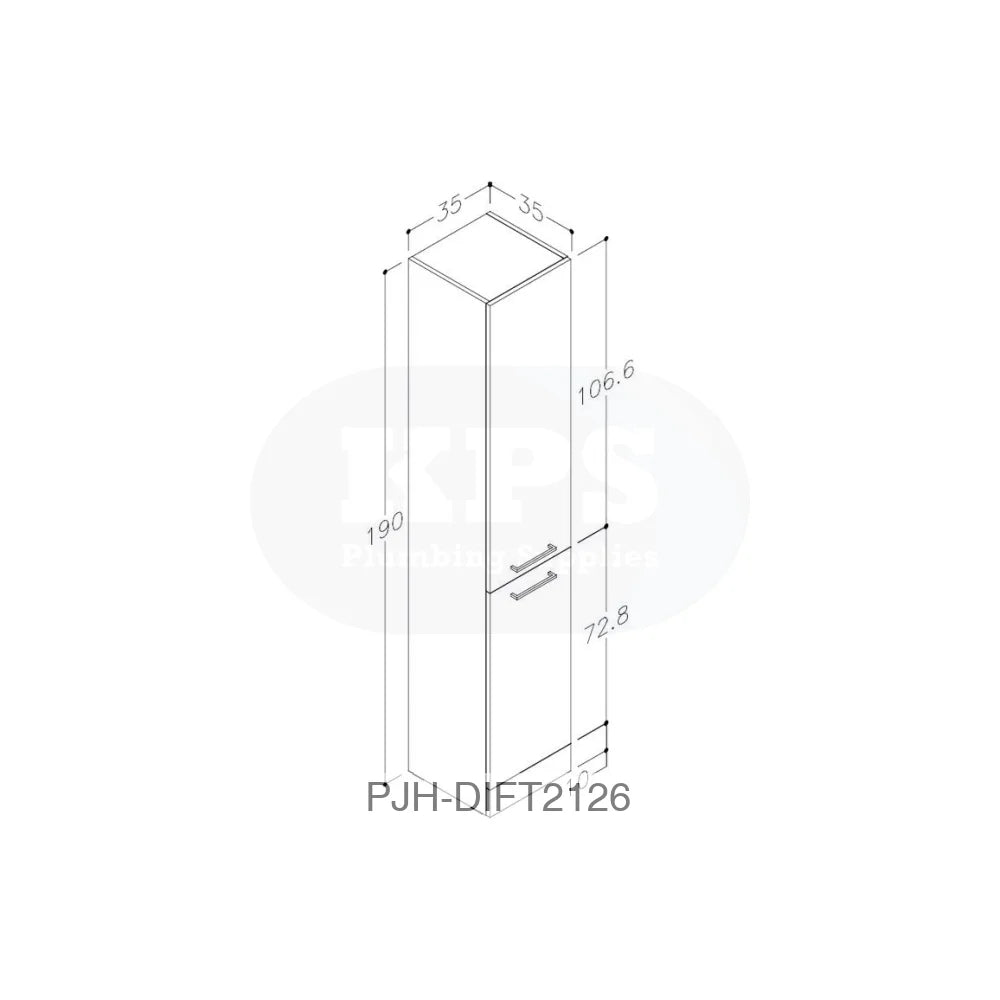 Volta 350 F/S Tall Unit-Grey Bathroom Brands
