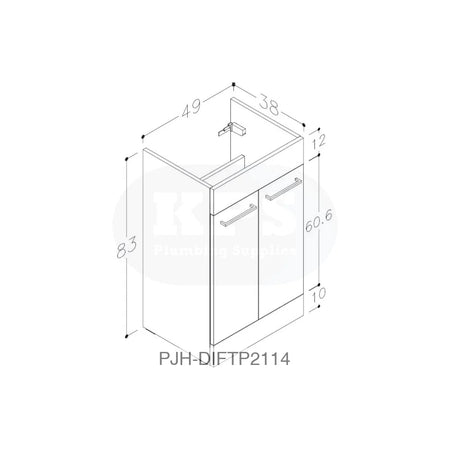 Volta 510 F/S 2 Dr Unit & Basin–Anthracite Gloss Bathroom Brands