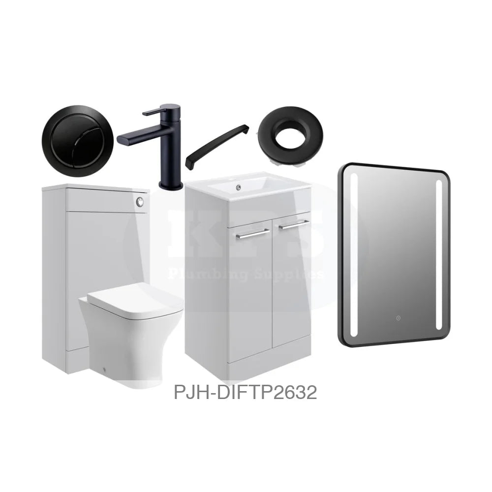Volta 510 Fs Furn Pk Grey Gloss & Black Bathroom Brands