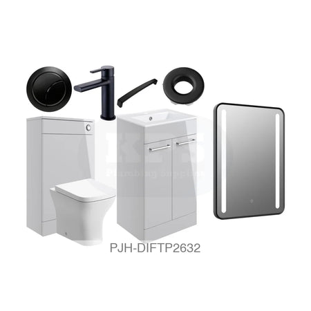 Volta 510 Fs Furn Pk Grey Gloss & Black Bathroom Brands