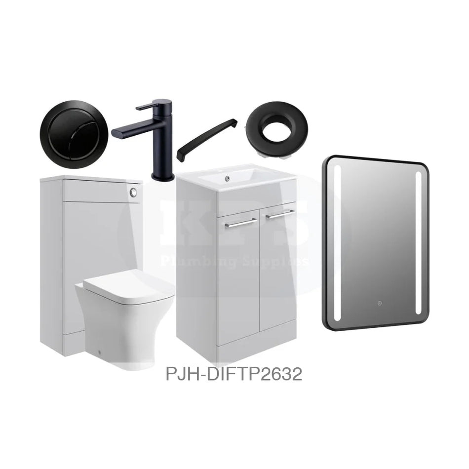 Volta 510 Fs Furn Pk Grey Gloss & Black Bathroom Brands