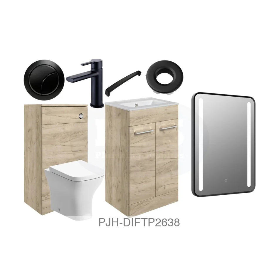 Volta 510 FS Furn Pk Oak Gloss & Black Bathroom Brands