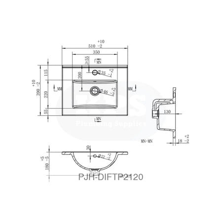 Volta 510 W/H 2 Drw Unit & Basin-Anth Bathroom Brands