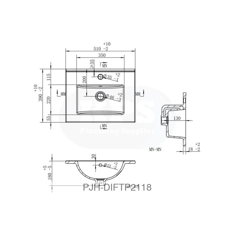 Volta 510 W/H 2 Drw Unit & Basin-Grey Bathroom Brands