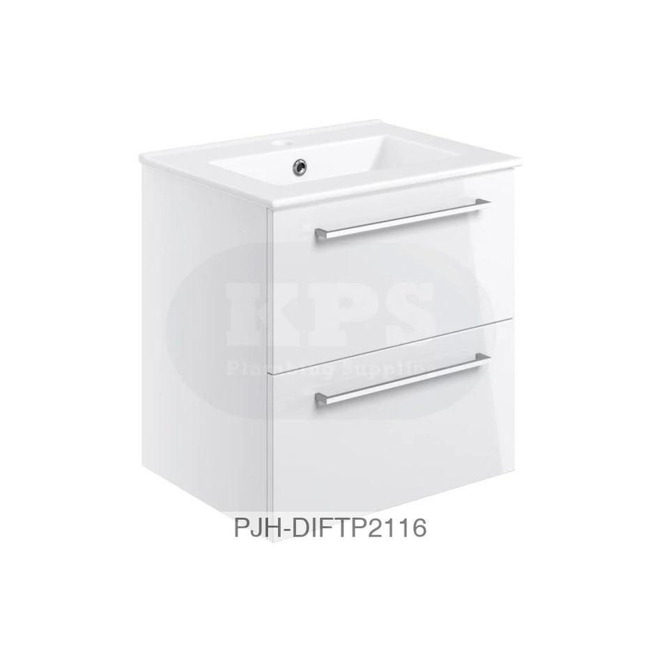 Volta 510 W/H 2 Drw Unit & Basin-White Bathroom Brands