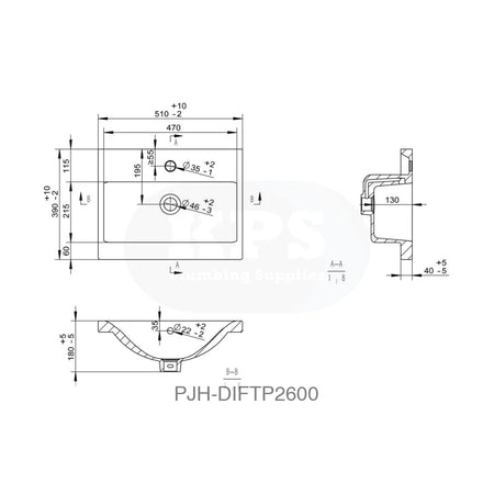Volta 510 Wh 2Drw Unit Inc Basin Oak Bathroom Brands