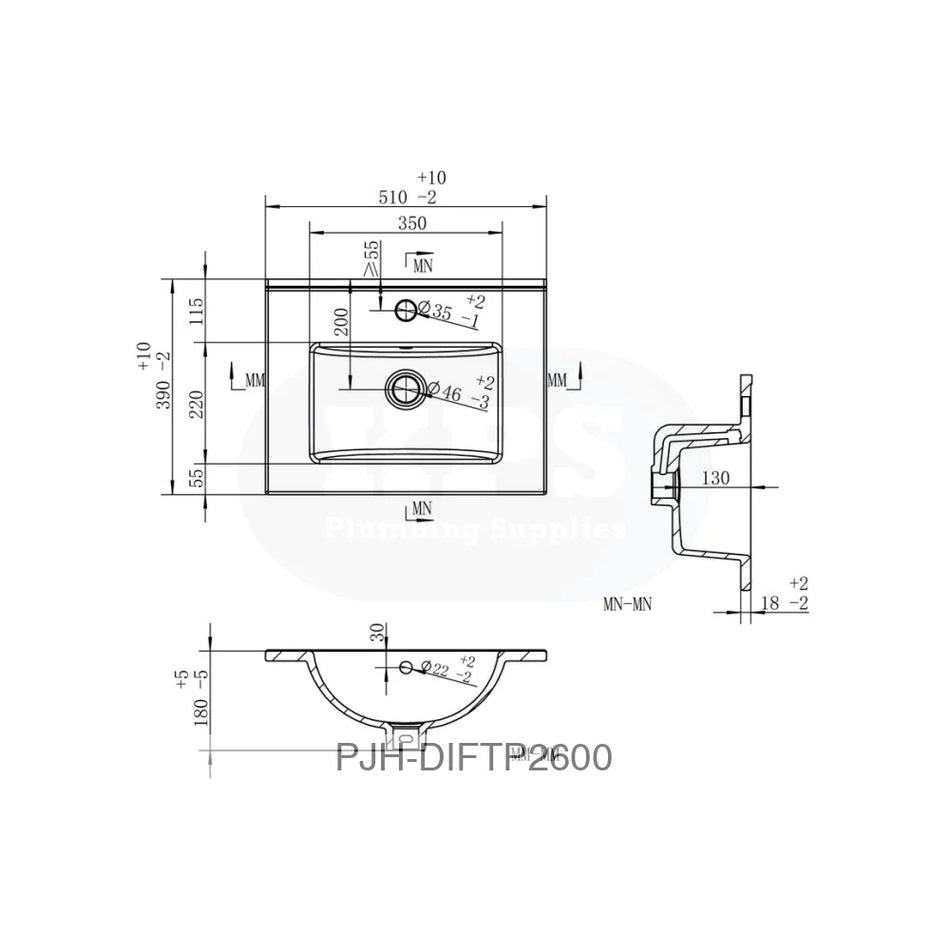 Volta 510 Wh 2Drw Unit Inc Basin Oak Bathroom Brands