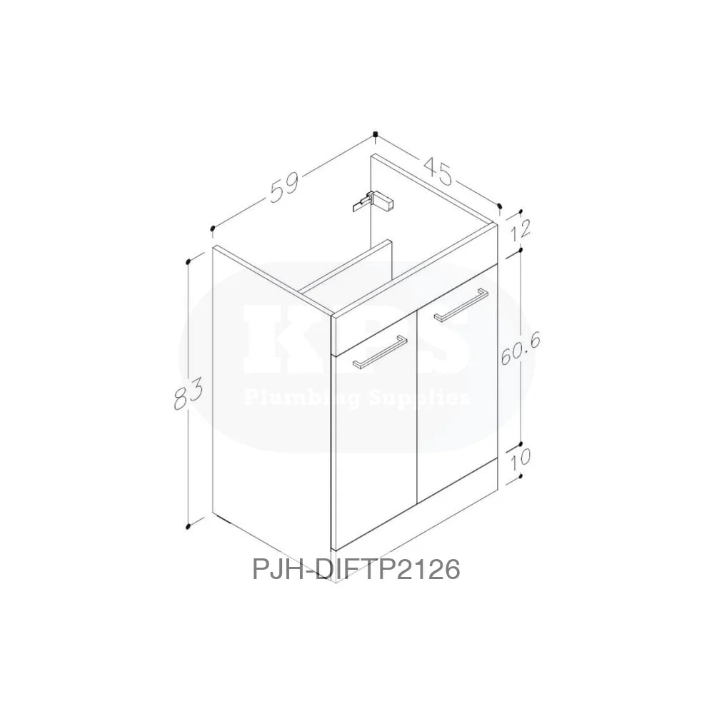 Volta 610 F/S 2 Dr Unit & Basin-Anth Bathroom Brands