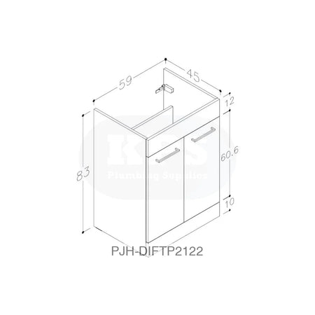 Volta 610 F/S 2 Dr Unit & Basin-White Bathroom Brands