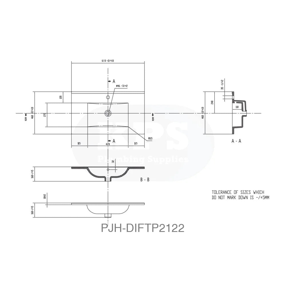 Volta 610 F/S 2 Dr Unit & Basin-White Bathroom Brands