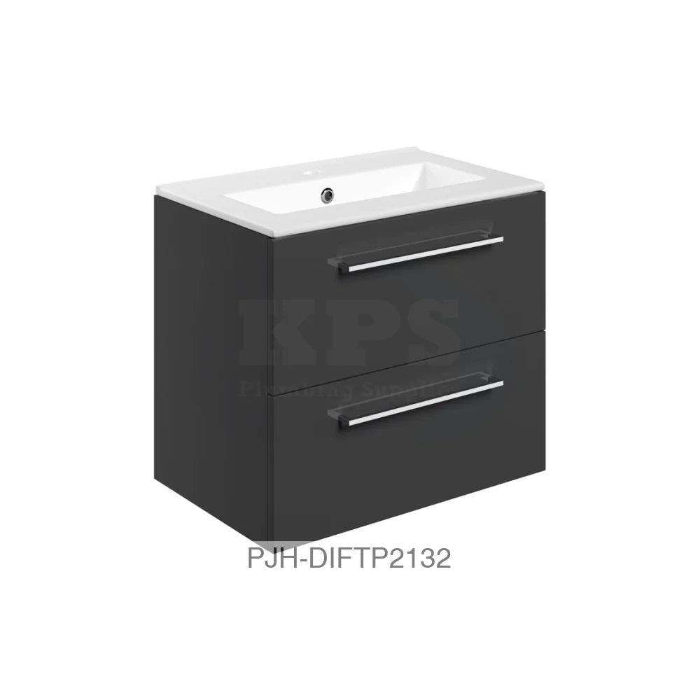 Volta 610 W/H 2 Drw Unit & Basin-Anth – Anthracite Gloss Bathroom Brands