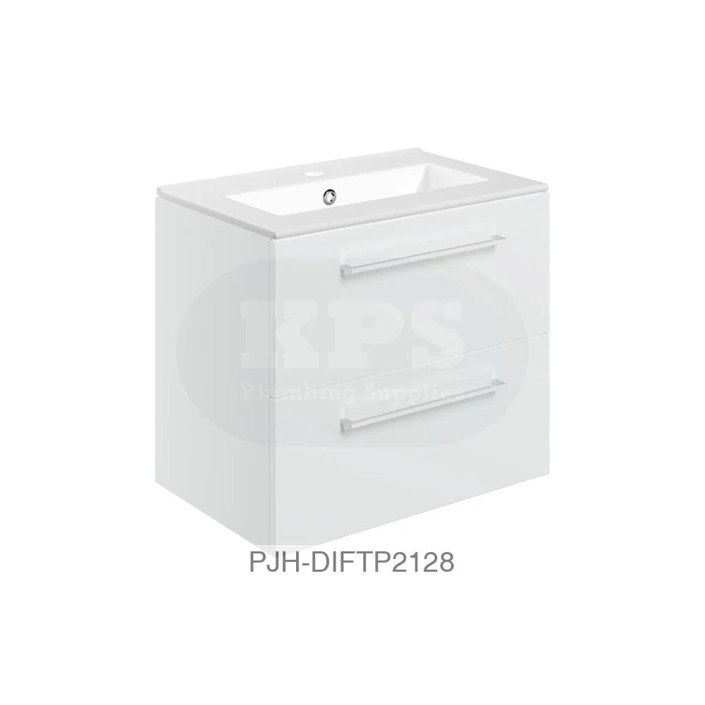 Volta 610 W/H 2 Drw Unit & Basin-White Bathroom Brands