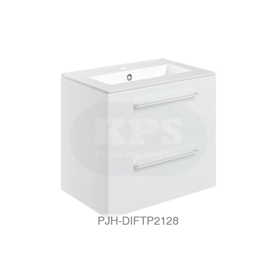 Volta 610 W/H 2 Drw Unit & Basin-White Bathroom Brands