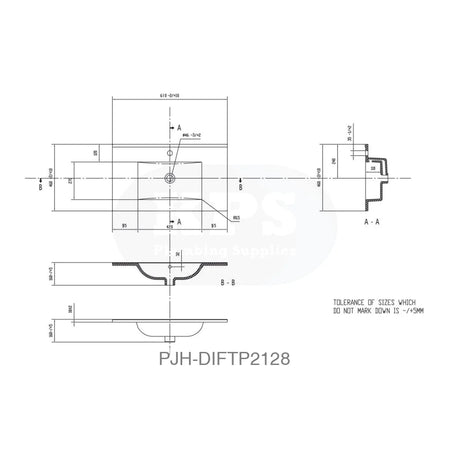 Volta 610 W/H 2 Drw Unit & Basin-White Bathroom Brands