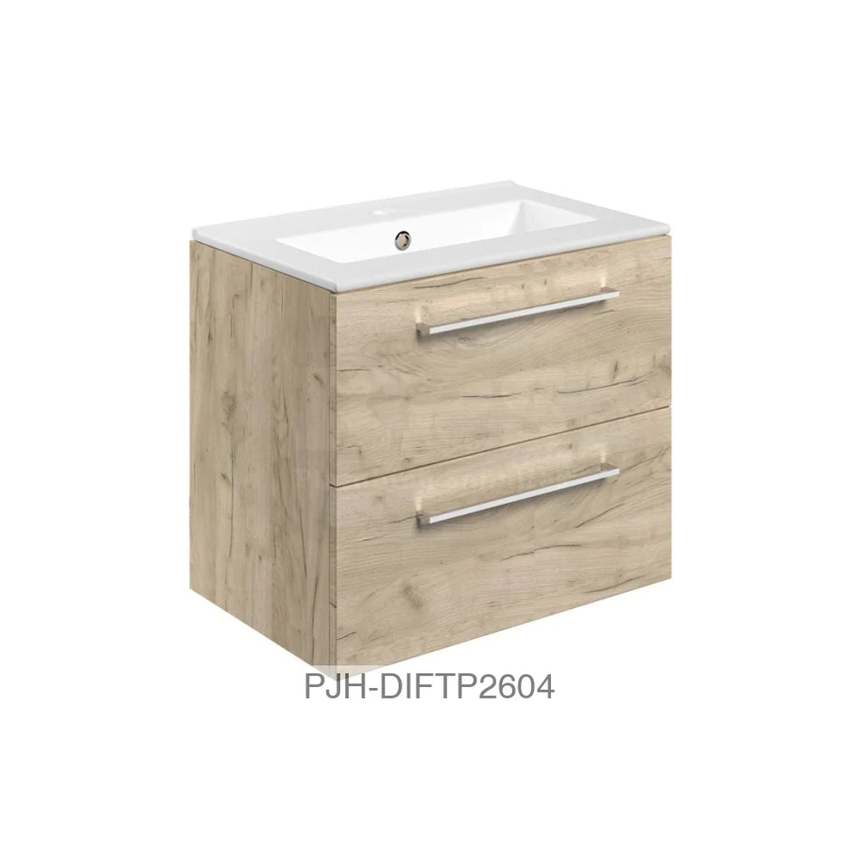 Volta 610 Wh 2Drw Unit Inc Basin Oak Bathroom Brands