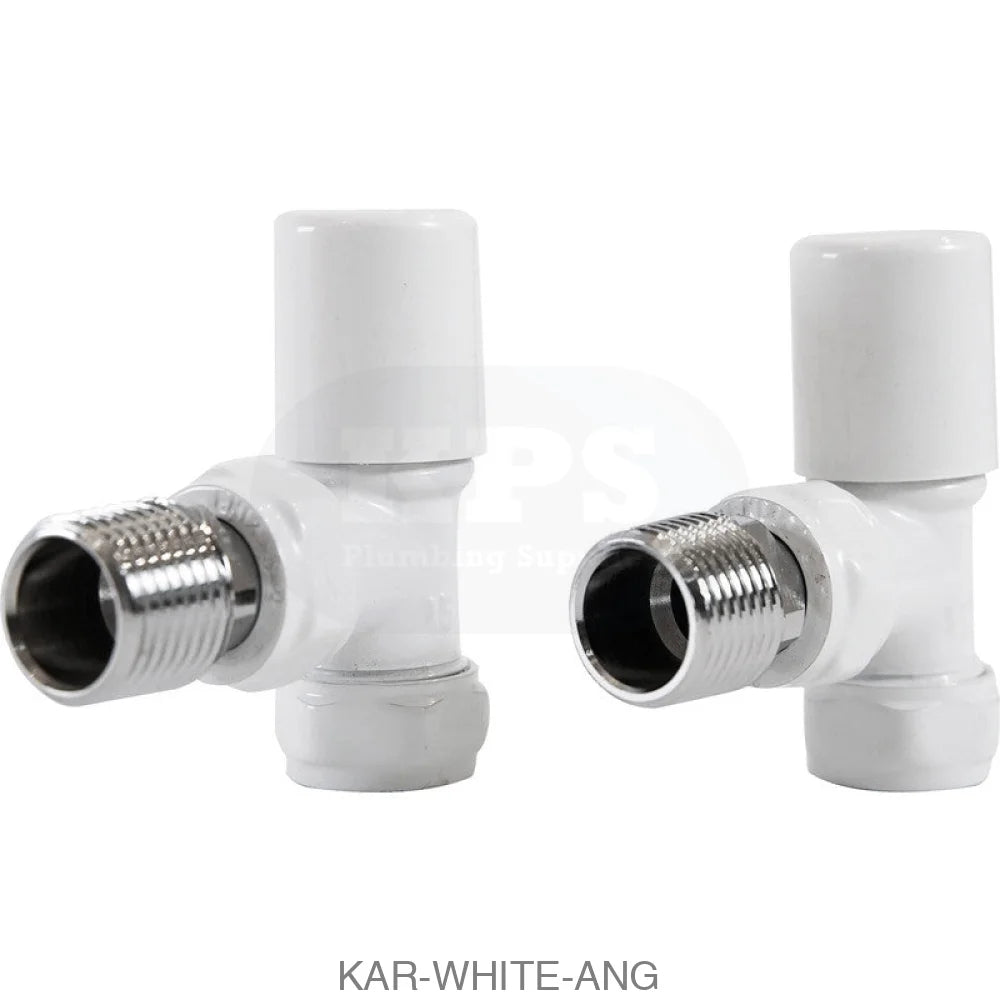 White Radiator Valve Angled 15mm (Pair) Radiator Valves