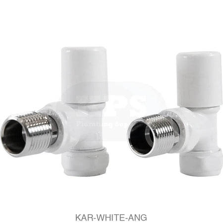 White Radiator Valve Angled 15mm (Pair) Radiator Valves