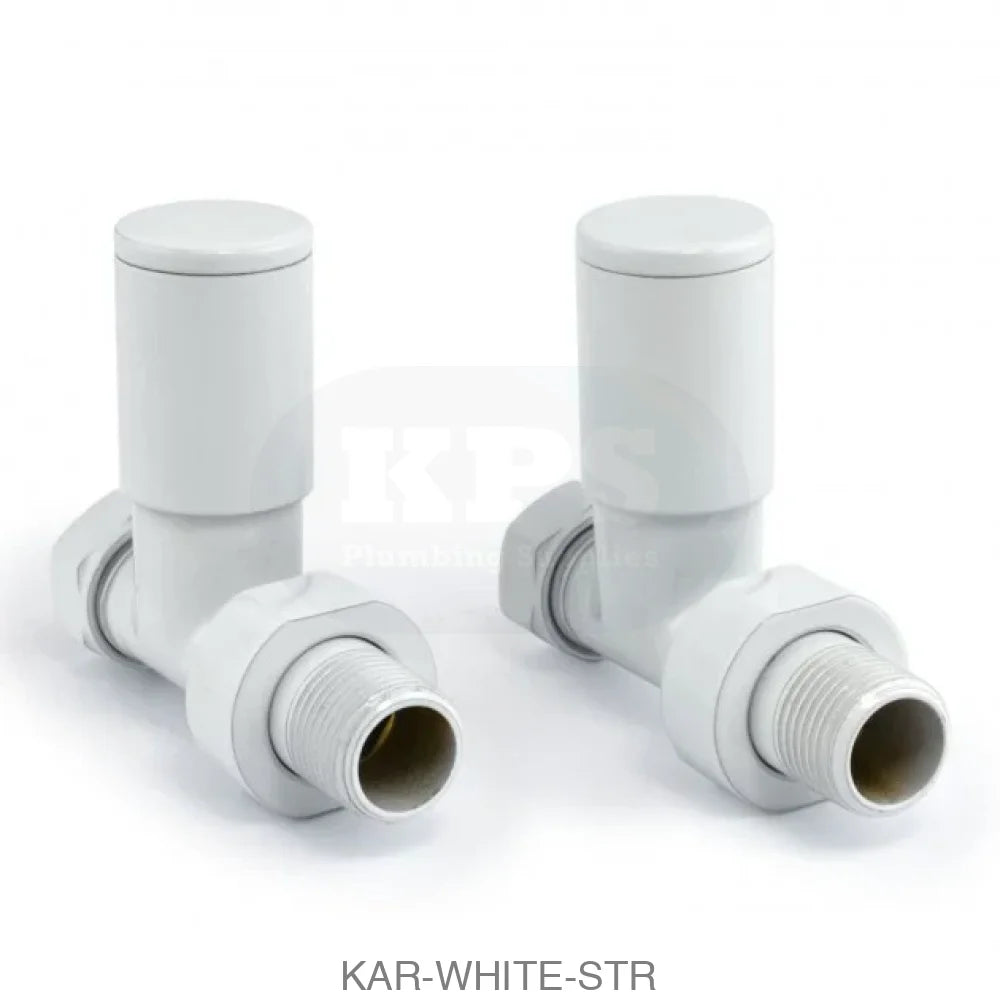 White Radiator Valve Straight 15mm (Pair) Radiator Valves