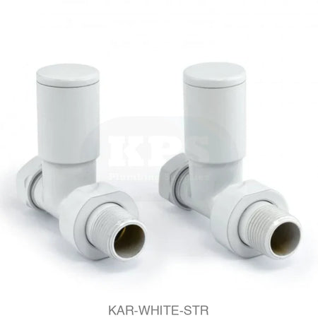 White Radiator Valve Straight 15mm (Pair) Radiator Valves