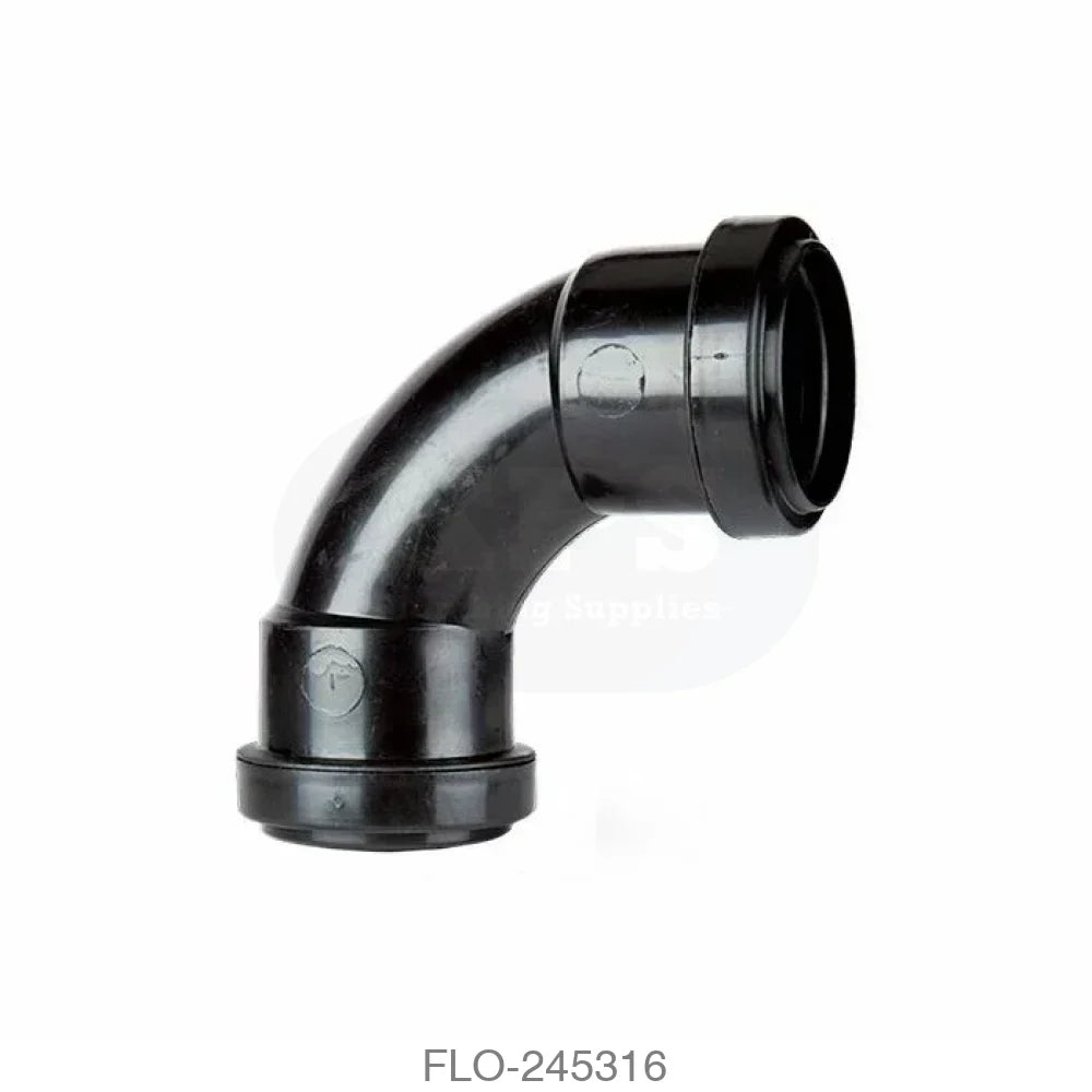 WP15 Bend 40mm 92.5 Degree Polypropylene Black Waste Pushfit