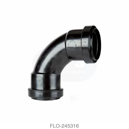 WP15 Bend 40mm 92.5 Degree Polypropylene Black Waste Pushfit