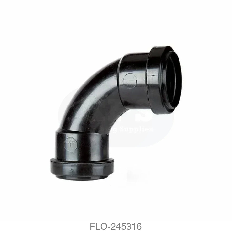 WP15 Bend 40mm 92.5 Degree Polypropylene Black Waste Pushfit