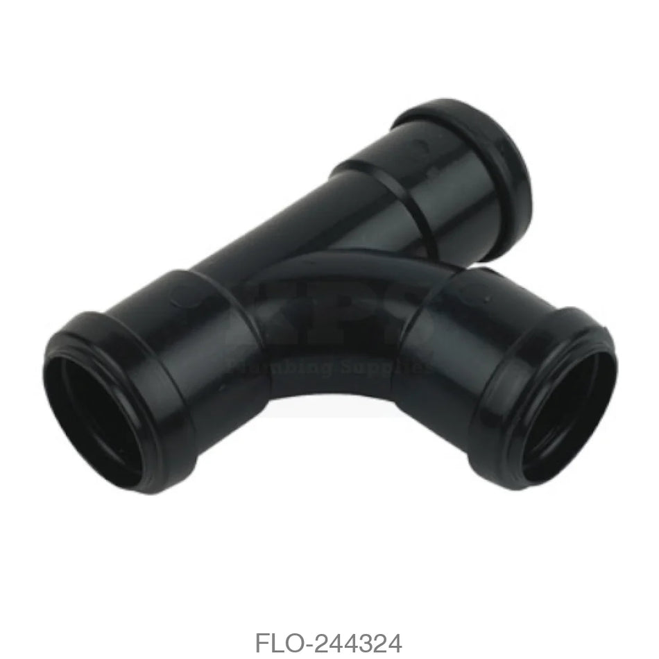 WP22 Tee 32mm Polypropylene Black Waste Pushfit